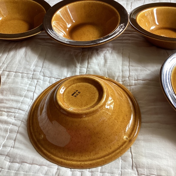 SET OF 6 HOMER LAUGHLIN DECO-STONE HEARTHSIDE RIMMED SOUP/CEREAL BOWLS - Picture 8 of 12